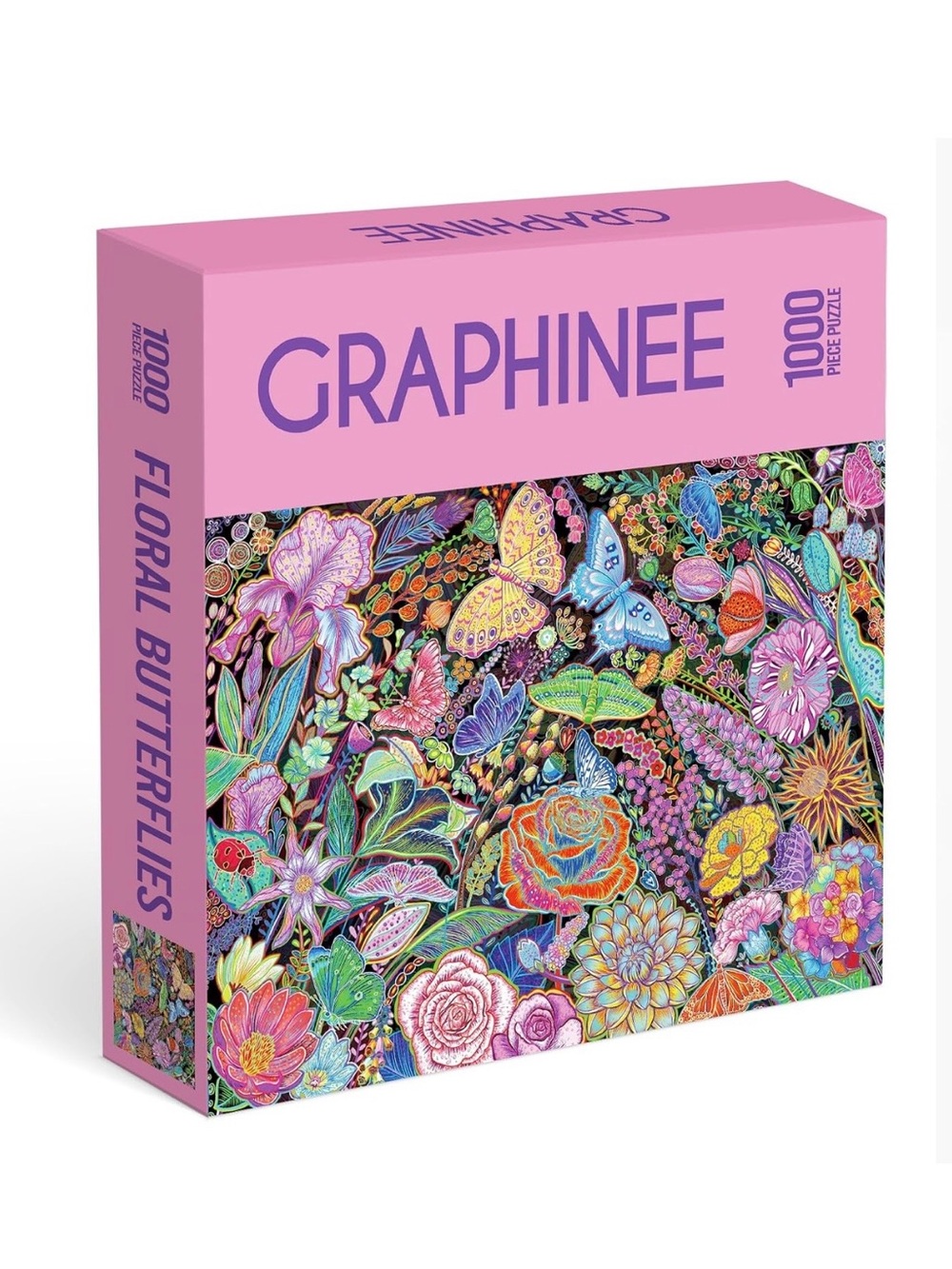 Pink Floral Butterflies 1000-Piece Puzzle